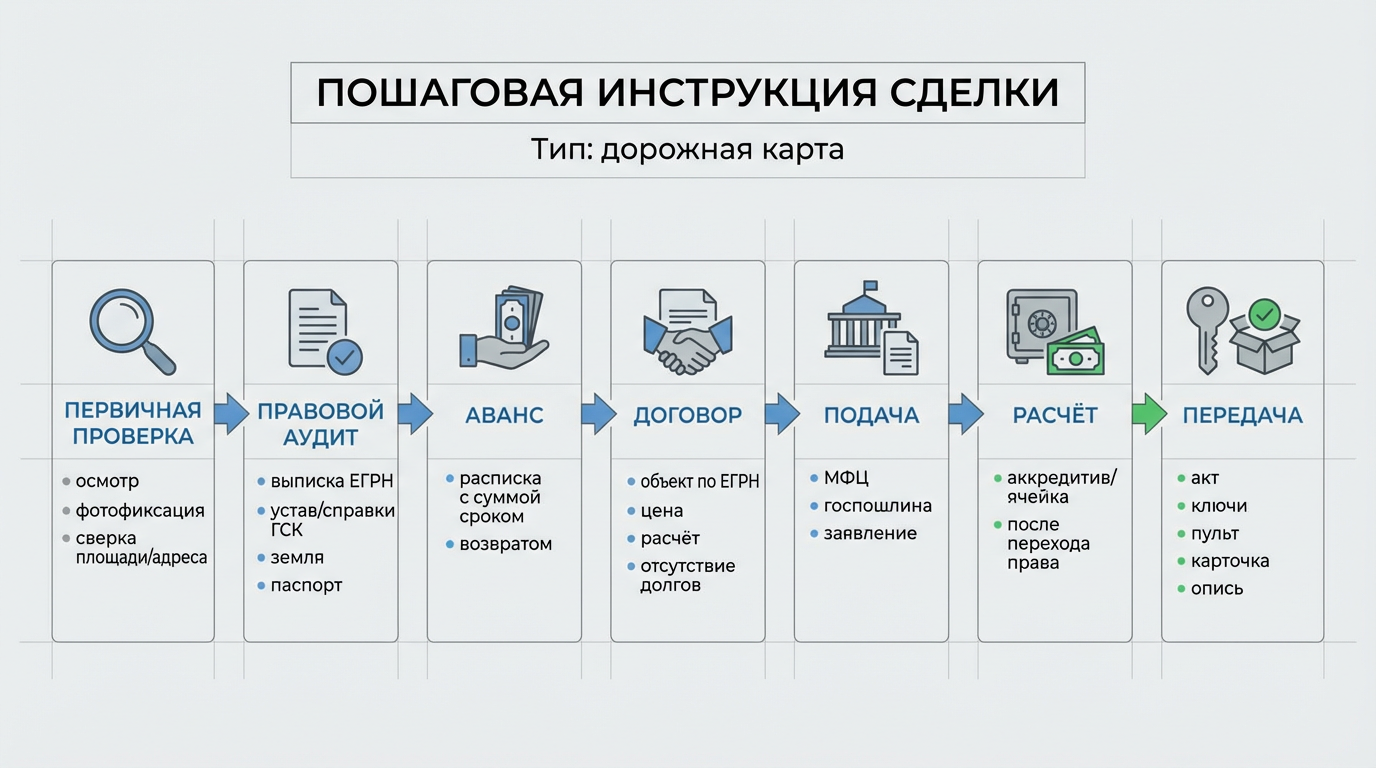 Пошаговая инструкция сделки: от брони до регистрации